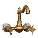 Mitigeur Mural Vintage en Laiton Antique – Cuisine et Salle de Bain – Eau Chaude & Froide