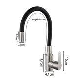 Robinet de Cuisine Flexible Noir en Acier Inoxydable avec Douchette à Deux Jets