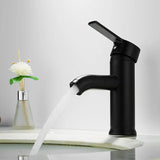 Robinet de lavabo noir mat en acier inoxydable avec mitigeur eau chaude et froide