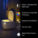 Veilleuse WC LumiSense – LED RGB avec Détecteur de Mouvement pour Toilettes