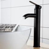 Robinet de lavabo noir mat en acier inoxydable avec mitigeur eau chaude et froide