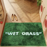 Tapis Décoratif - Herbe Douce – Paillasson Vert Effet Gazon Ultra Doux et Antidérapant