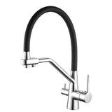 Robinet de Cuisine Filtrant Pivotant à 360° avec Double Commande Eau Pure et Mitigée
