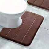 Tapis de Salle de Bain U-Shape SoftStripe – Doux, Antidérapant & Séchage Rapide
