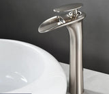 Robinet de Lavabo Cascade Blanc Moderne à Commande Unique