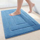 Tapis de Bain Microfibre Velours Double Cadre Premium – Antidérapant Absorbant | Confort Doux | Séchage Rapide