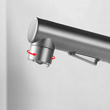 Mitigeur de Lavabo Extractible Blanc en Laiton Brossé avec Douchette Intégrée