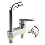 Robinet de lavabo en acier inoxydable avec mitigeur eau chaude et froide
