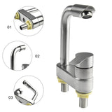 Robinet de lavabo en acier inoxydable avec mitigeur eau chaude et froide