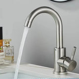 Robinet de lavabo en acier inoxydable avec mitigeur eau chaude et froide finition noire ou brossée