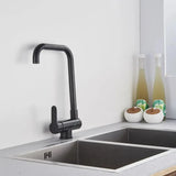 Robinet de cuisine rabattable et rotatif en laiton avec double jet et mitigeur eau chaude et froide