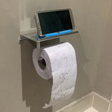 SmartShelf Élégance – Porte-Papier Toilette en Aluminium avec Étagère pour Smartphone