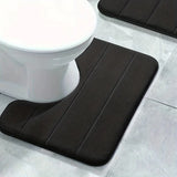 Tapis de Salle de Bain U-Shape SoftStripe – Doux, Antidérapant & Séchage Rapide
