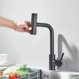 Robinet de cuisine design avec douchette extractible et bec cascade pivotant