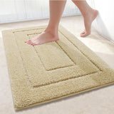 Tapis de Bain Microfibre Velours Double Cadre Premium – Antidérapant Absorbant | Confort Doux | Séchage Rapide