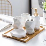 ScandiZen – Set de Salle de Bain 4 Pièces en Céramique