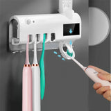 PureDent Porte-Brosses à Dents UV Solaire avec Distributeur de Dentifrice