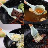 Set de 12 Ustensiles de Cuisine en Silicone avec Poignées en Bois – Pratique et Élégant