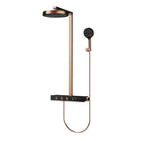 Colonne de douche thermostatique encastrée en laiton – Ensemble haut de gamme avec pomme de douche effet pluie