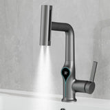 Robinet de lavabo cascade avec affichage numérique de température et bec réglable