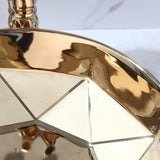 Aurora Luxe – Vasque Ronde en Céramique Peinte à la Main avec Robinet Doré