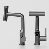 Robinet de lavabo cascade avec affichage numérique de température et bec réglable