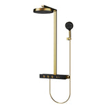 Colonne de douche thermostatique encastrée en laiton – Ensemble haut de gamme avec pomme de douche effet pluie