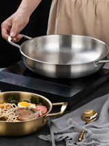 ChefSteel – Poêle en Acier Inoxydable pour Sauces & Paella avec Poignée