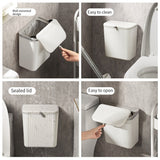 Poubelle Murale Multifonction 2-en-1 – Compacte pour Cuisine, Salle de Bain & WC