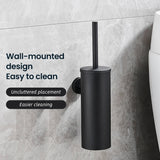 NoirÉlite – Brosse WC Murale en Acier Inoxydable Premium