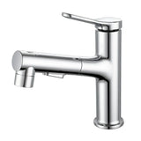 Mitigeur de Lavabo Extractible Blanc en Laiton Brossé avec Douchette Intégrée