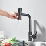 Robinet de cuisine design avec douchette extractible et bec cascade pivotant