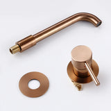 Robinet mural pour lavabo en laiton finition or rosé avec double commande
