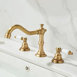 Cascade Élégance Vintage – Mitigeur Lavabo 3 Trous à Effet Cascade en Laiton Antique