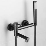 Mitigeur mural pour baignoire avec bec pivotant et douchette – Robinet de bain en acier inoxydable avec eau chaude et froide