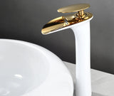 Robinet de Lavabo Cascade Blanc Moderne à Commande Unique