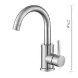 Robinet de lavabo rotatif en acier inoxydable finition nickel noir avec levier unique