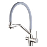 Robinet de Cuisine Filtrant Pivotant à 360° avec Double Commande Eau Pure et Mitigée