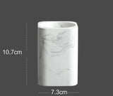 MarbleLux – Set de Salle de Bain 4 Pièces en Résine Effet Marbre
