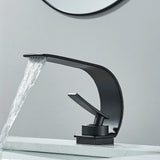 Robinet de lavabo cascade ultra-fin en laiton – Mitigeur moderne pour salle de bain avec eau chaude et froide