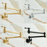 LuxiFill – Robinet Mural Pot Filler en Laiton Doré Pliable et Rotatif