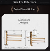 AntikGold – Porte-Serviettes Mural Pliable en Aluminium
