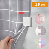 AquaHold Clips pour Rideau de Douche – Lot de 2 ou 6 – Fixation Auto-adhésive – Étanche et Anti-vent