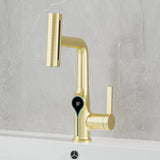 Robinet de lavabo cascade avec affichage numérique de température et bec réglable