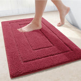 Tapis de Bain Microfibre Velours Double Cadre Premium – Antidérapant Absorbant | Confort Doux | Séchage Rapide