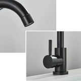 Robinet de lavabo rotatif en acier inoxydable finition nickel noir avec levier unique