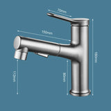 Mitigeur de Lavabo Extractible Blanc en Laiton Brossé avec Douchette Intégrée