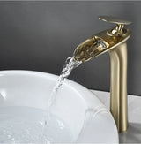 Robinet de Lavabo Cascade Blanc Moderne à Commande Unique