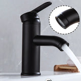 Robinet de lavabo noir mat en acier inoxydable avec mitigeur eau chaude et froide