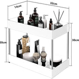 Organisateur Coulissant Sous Évier Multifonction ABS Premium – Panier de Rangement avec Crochets | Tiroirs Extractibles | Gain de Place Cuisine et Salle de Bain